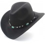Jdon-hats Womens Fashion Western Cowboy Hat with Roll Up Brim Felt Cowgirl Sombrero Caps - BEIBMAXVL