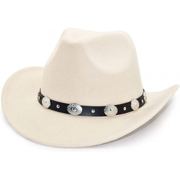 Lisianthus Men & Women's Felt Wide Brim Western Cowboy Hat - B198L6IVB