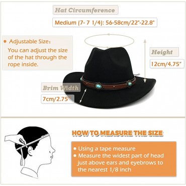 Lisianthus Women's Western Cowboy & Cowgirl Hat Wide Brim Style - BVIB9MXNC
