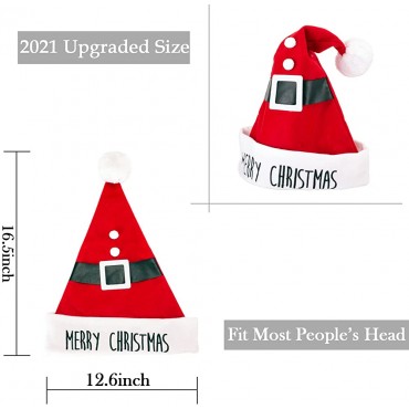 SHENGHONG 17 Inch Christmas Santa Hat Traditional Red White Santa Hats for Xmas Costume Party One Size fits All for Adults and Kids - BMTK1MMIP