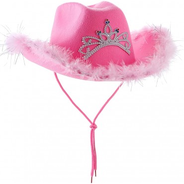 VDFNZHYY Women Western Cowboy Hat Novelty Cowgirl Hats for Halloween Dress-Up Parties Disco Costume - BV70VH5EG
