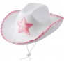White Cowgirl Hats Pack of 2 Pink Star Cow Girl Hat with Sequin Trim Fringe Adjustable Neck Draw String Adult Size Cowboy Hat for Costume Party Play Dress-Up Fits Most Women - BLYU6Z5JT