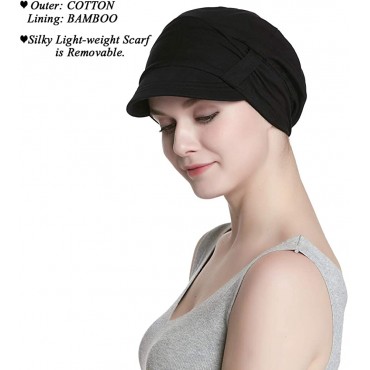 Breathable Bamboo Lined Cotton Hat and Scarf Set for Women - BFVWA6Z7N