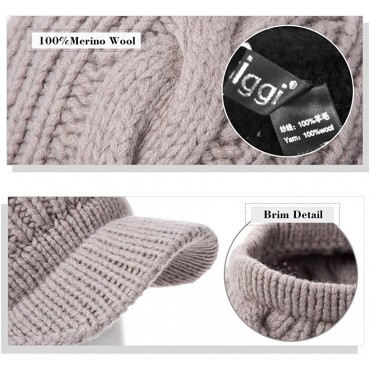 Comhats 50% 100% Wool Newsboy Cap Winter Hat Visor Beret Cold Weather - B8ENDLUM5