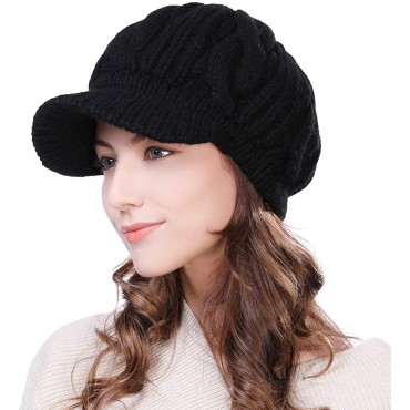 Comhats 50% 100% Wool Newsboy Cap Winter Hat Visor Beret Cold Weather - B8ENDLUM5