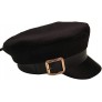 DOSOMI Elegant Patchwork Pu Newsboy Cap Women's Fisherman Greek Hat Fall Chic Solid Visor Military Hat Buckle Strap Flat Cap - B3ROVQV8R