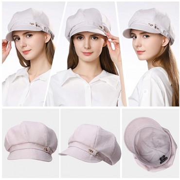 Fancet Packable Beret Newsboy Cap for Women Spring Summer Winter Gatsby Visor Hat 55-59 cm - BYOH6L8GA