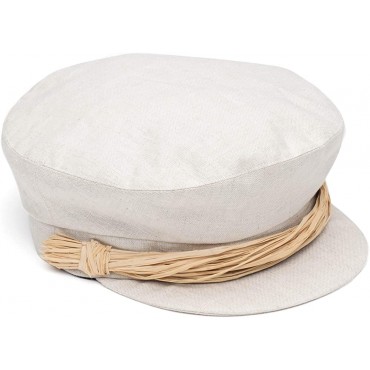 Genie by Eugenia Kim Women's Cotton Cap with Raffia Band Sand One Size - BQ8G0NC94