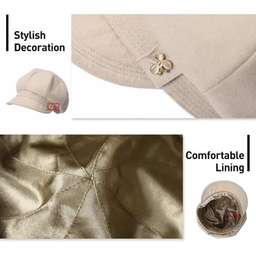 Jeff & Aimy Women's Newsboy Soft Velvet Baker Boy Cap Winter Hats Cabbie Beret Cloche Casual Hat - B7WFOY4RK