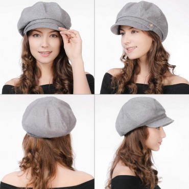 Jeff & Aimy Women's Newsboy Soft Velvet Baker Boy Cap Winter Hats Cabbie Beret Cloche Casual Hat - BI08YL10A