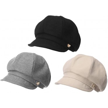 Jeff & Aimy Women's Newsboy Soft Velvet Baker Boy Cap Winter Hats Cabbie Beret Cloche Casual Hat - BI08YL10A