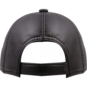 METELLINO Leather Baseball Cap Genuine Sheepskin Unisex Hat - BUDIG7UE8