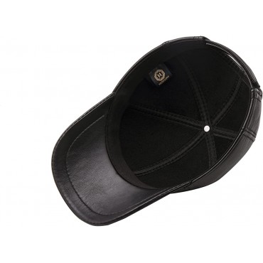 METELLINO Leather Baseball Cap Genuine Sheepskin Unisex Hat - BUDIG7UE8
