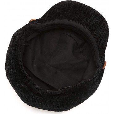 MIRMARU Women's Classic Visor Baker boy Cap Newsboy Cabbie Winter Cozy Hat with Comfort Elastic Back - BELUURYYU