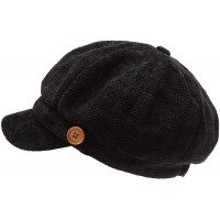 MIRMARU Women's Classic Visor Baker boy Cap Newsboy Cabbie Winter Cozy Hat with Comfort Elastic Back - BELUURYYU