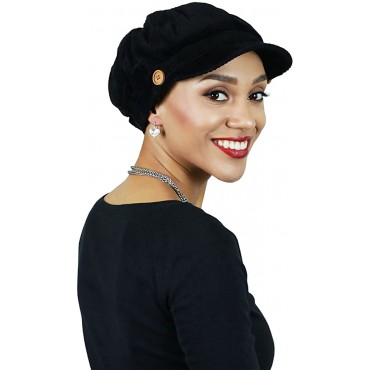 Newsboy Cap for Women Cancer Headwear Chemo Hat Brianna Cabbie Ladies Head Coverings Corduroy - BM2LLD9M3
