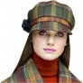 Plaid Ladies Newsboy Hat Made in Ireland Sunset Harvest Brown - BKVH8OQ9G