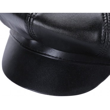 Sandy Ting Women Vintage Leather Newsboy Cabbie Hat Classic Beret Cap - B9QQ6EOAL