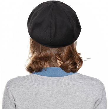 WELROG Newsboy Hats for Women Winter Brim Octagonal Beret Cap Hat Black - BOIS52MXP