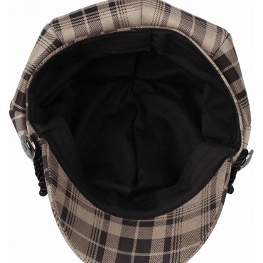 WITHMOONS Tartan Plaid Check Beret Newsboy Hat Soft Fabric SLG1122 - BJE31TM0G
