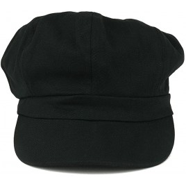 Womens Newsboy Hat 8 Panels 100% Cotton Vintage Cabbie Hat with Elastic Back - B7QLT77G5