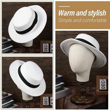 4 Pieces Felt 1920's Gangster Hat White Fedora Hats Funny Party Hats Mobster Costume Hats Roaring 20s Cosume Accessories Gentlemen Hats for Men Women - BAXLGZOKJ