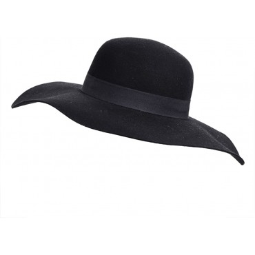 Anycosy Wool Floppy Hat for Women Wide Brim Felt Fedora Panama Hats - BGBX6UT9B