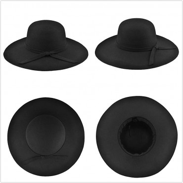 EINSKEY Womens Floppy Hat Wool Felt Wide Brim Sun Hat Fedora Cloche Bowler Cap - BZS270V9Y