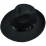 erioctry 1PCS Unisex Classic Black Wool Blend Fedora Hat Brim Flat Church Derby Cap - BL9Q74UPU