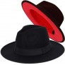 FADACHY Trendy Fedora Hats for Men & Women Wide Brim Felt Hat Dress Panama Hat Two Tone Fedora - B2RHW5PT2