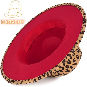 FADACHY Womens & Mens Two Tone Fedora Hats Wide Brim Felt Hats Belt Buckle Red Bottom Panama Cap Casual - BAA5NCR8S