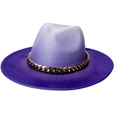 Fedora Sun Hat Women UV Protection Dress Summer Beach Wide Brim Cowboy Designer Felt Race Day Panama Hat - BQZQFD9PU