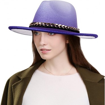 Fedora Sun Hat Women UV Protection Dress Summer Beach Wide Brim Cowboy Designer Felt Race Day Panama Hat - BQZQFD9PU