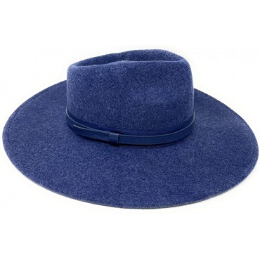 HOUCTOBA Classic Fedora Hat for Men & Women 100% Wool Felt Wide Brim Hat Retro Wide Brim Floppy Panama hat Belt Buckle Hat - BVFC8H6MV