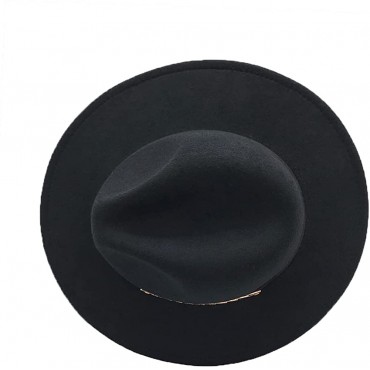 HUDANHUWEI Women's Wide Brim Fedora Panama Hat with Metal Belt Buckle - BYXL1D6H4
