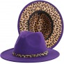 Leopard Fedora Hats for Women-Classic and Simple Wide Brim Fedora Hat,Fedora Hats for Men with Adjustable Drawstring - BMXK8JOLU