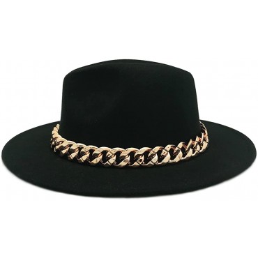 Lisianthus Men & Women Fedora Hat Belt Buckle Wide Brim Panama Hat - B7ZJQZAB0