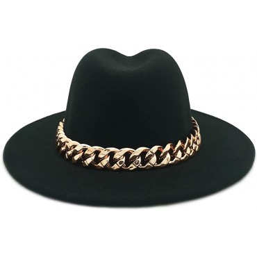 Lisianthus Men & Women Fedora Hat Belt Buckle Wide Brim Panama Hat - B7ZJQZAB0
