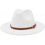 Lisianthus Women's Wide Brim Felt Fedora Retro Panama Hat with Belt Buckle - B1EYD3OWY