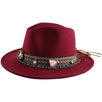 Mazo Womens & Mens Classic Wide Brim Fedora Hat Floppy Panama Hat - BG58QOSB8