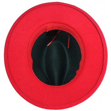 Men & Women Two Tone Classic Wide Brim Fedora Hat with Belt,2022 Fedora Hats - B0A41Q36M