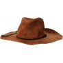 San Diego Hat Company Women's 3.75 Brim Faux Suede Floppy Fedora Hat with Braided Trim - BL70HLNFB