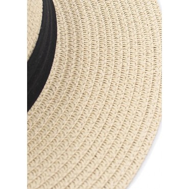 surell Paper Straw Fedora Cute Summer Sun Hat Stylish Beach Sunhat Light Natural - BC00GKPDE