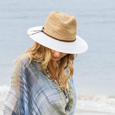 Wallaroo Hat Company Women’s Laguna Fedora – Two-Toned Broad Brim Adjustable Elegant Style Designed in Australia - BKF63X6X9
