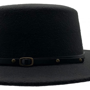 Willheoy Fedora Hats for Women Flat Top Hat for Men Pork Pie Hat Wide Brim Church Hat Boater Trilby Cap - BR1Z3SAWN