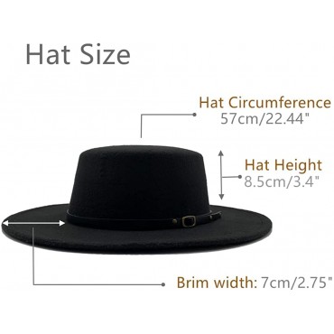 Willheoy Fedora Hats for Women Flat Top Hat for Men Pork Pie Hat Wide Brim Church Hat Boater Trilby Cap - BR1Z3SAWN
