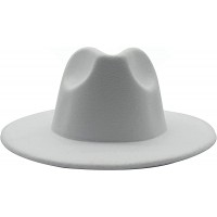 Willheoy Trendy Fedora Hats for Women Wide Brim Felt Hat Panama Hat - BK6PMK52I