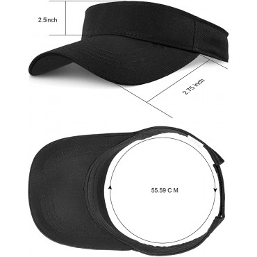 3 Pieces Sun Sports Visor Hats One Size Adjustable Cap for Women and Men Black Blue Pink - BUQU5UIB9