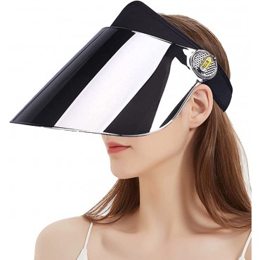 Giolshon Women's Sun Hat Visor Portable UV Face Protection Shield Cap Premium UPF 50+ Sunhat with Adjustable Headband - BQVHOF3AX
