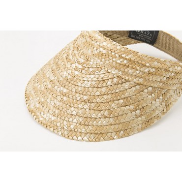 Jacobson Straw Hat Slip On Braid Visor,Tan,Adult - BYRIQYWI7